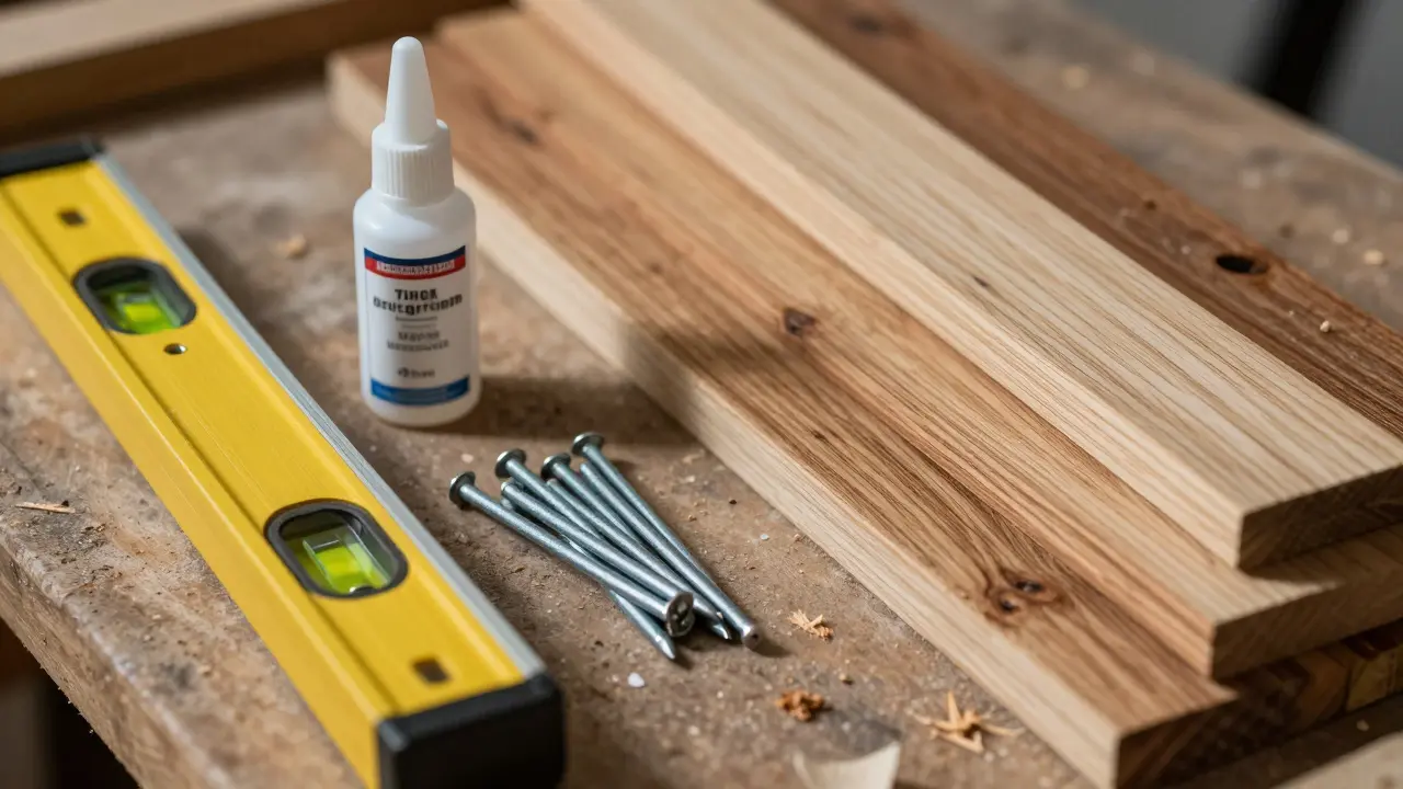 Werkzeuge und Materialien für die Montage von Wandpaneelen