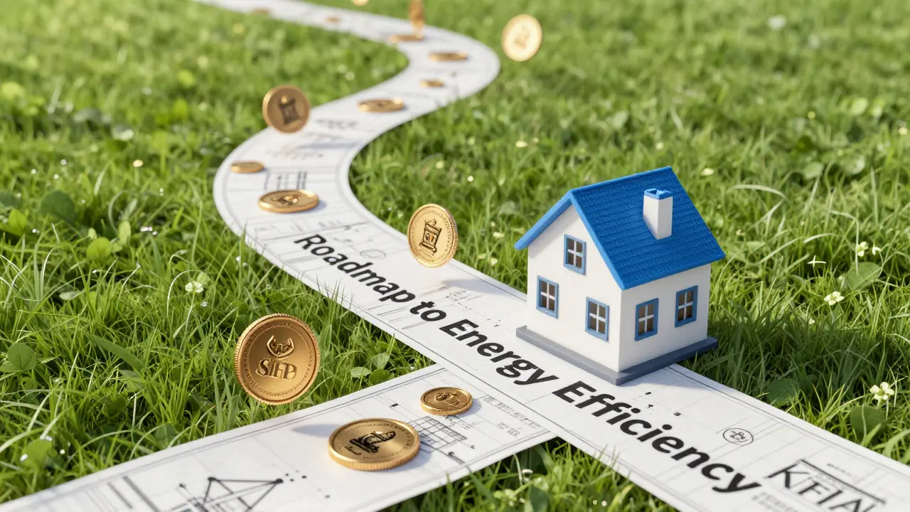 Konzeptioneller Weg zur maximalen Förderung einer Hausenergiesanierung.