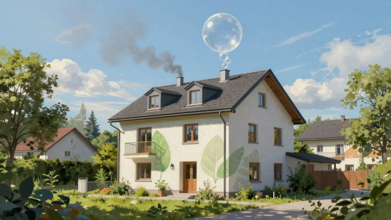 Energieeffizientes Haus mit Fokus auf CO2-Einsparung
