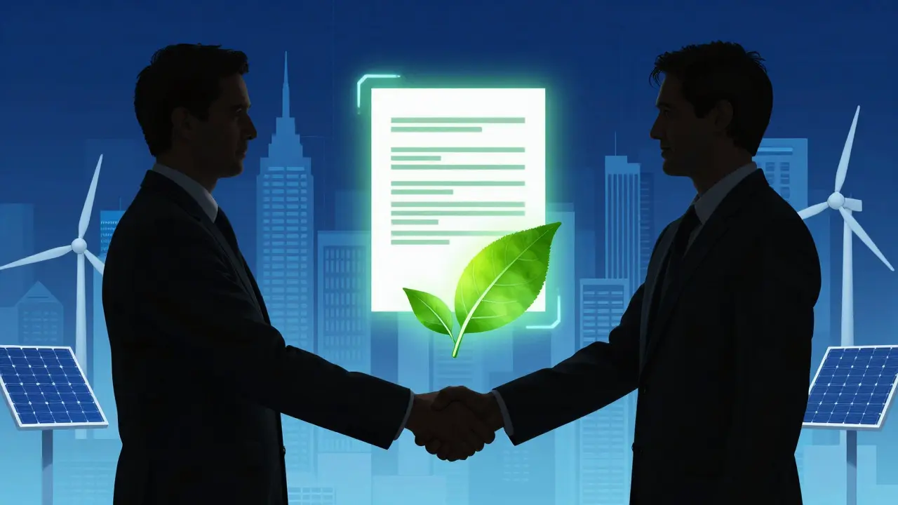 Konzeptuelle Darstellung einer Partnerschaft bei grünen Mietverträgen