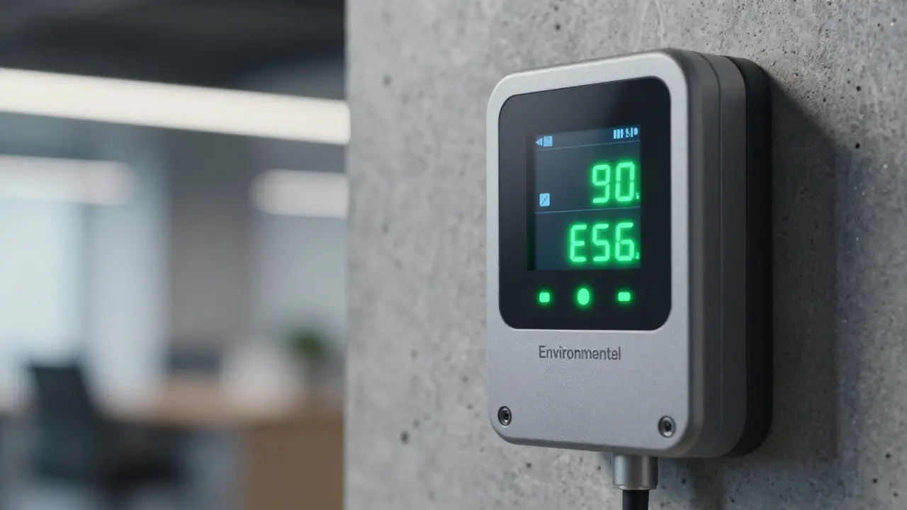 Smart-Meter mit grünen LEDs zur Darstellung von Energiedaten