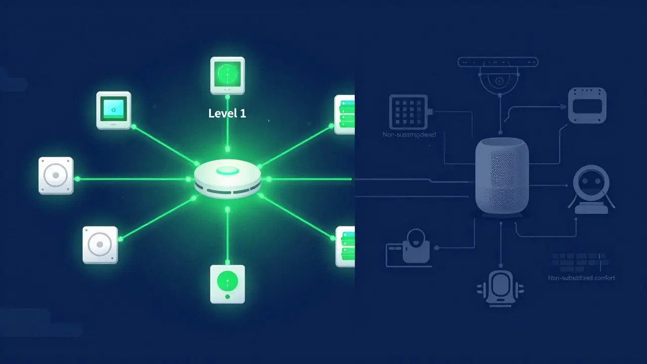 Abstrakte Darstellung von Energieeffizienz durch vernetzte Smart-Home-Sensoren