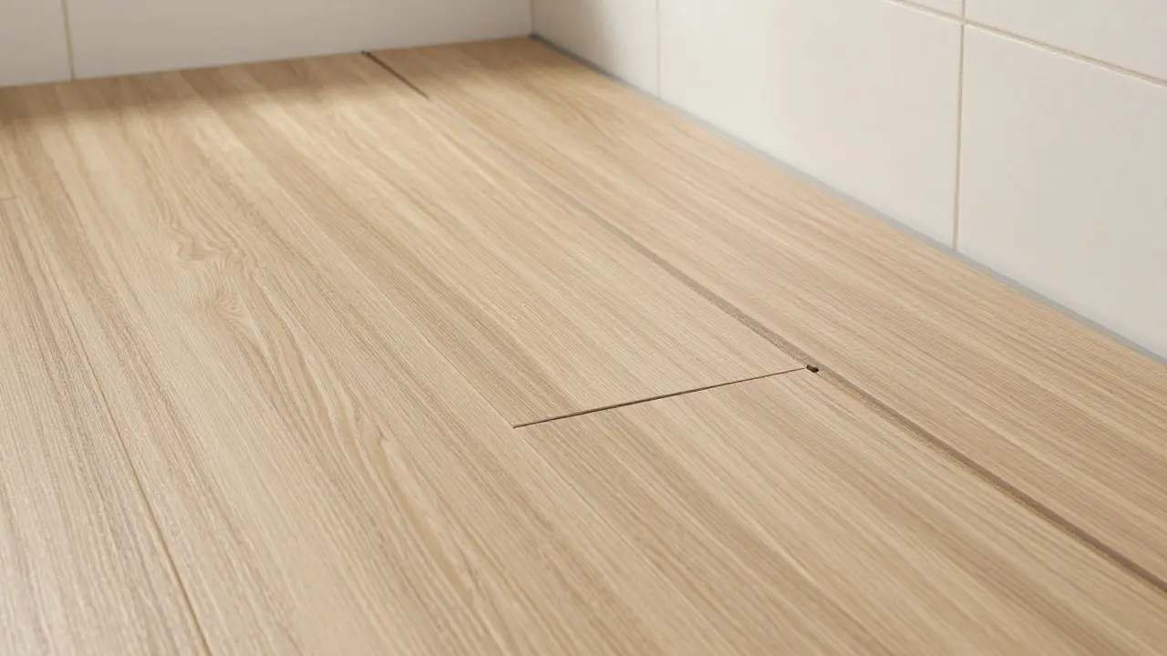 PVC-Bodenplatten über alten Fliesen verlegt
