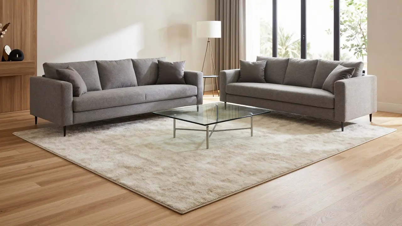Teppich richtig platzieren: Die 3 besten Varianten für Sofa, Sessel & Couchtisch