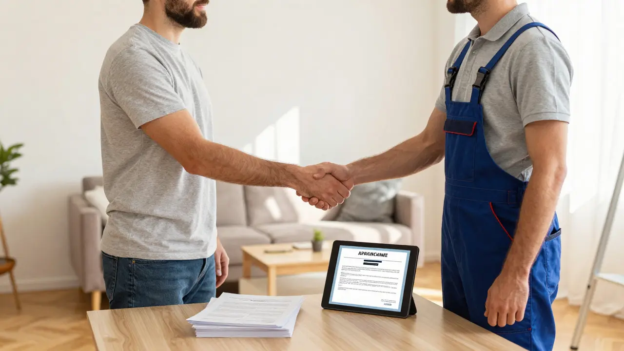 Übergabe der Elektroanlage mit Unterschrift und digitalen Dokumenten