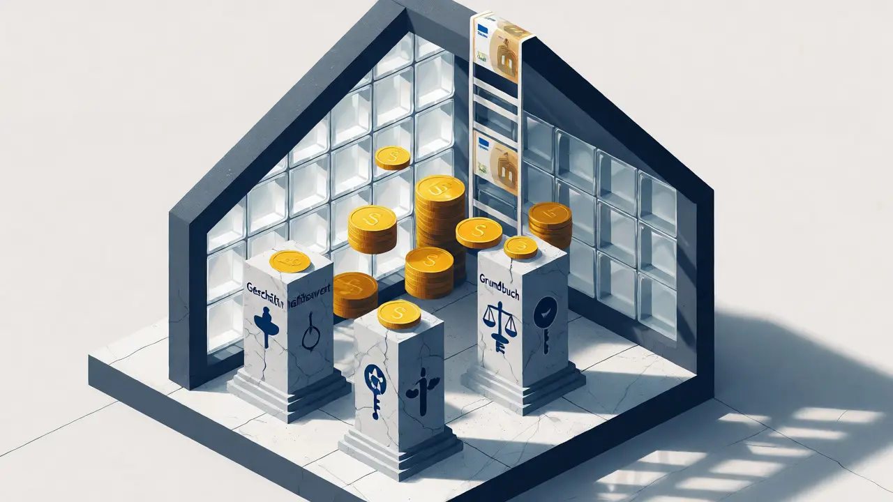 Konzeptionelle Darstellung der Gebührenstruktur für Immobilienkäufe in Deutschland.