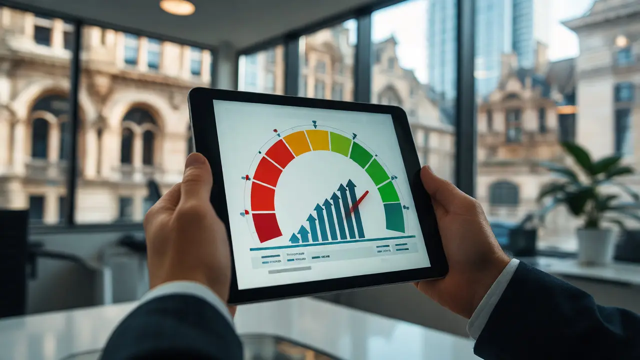 Nahaufnahme eines Tablets mit Energieeffizienz-Grafiken, das den positiven Einfluss von Sanierungen auf den Immobilienwert zeigt.